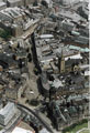 Aerial view of Fargate area. Town Hall, foreground. St. Marie's RC Church, Norfolk Row, centre, right. High Street, top 	