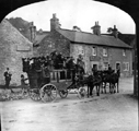 Froggatt Edge and Baslow coach at Eyre Arms, Calver Sough, C. Wilson the coachman