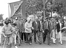 Arthur Scargill, N.U.M. leader and Tony Benn M.P. lead the N.U.M. Strike March at Dinnington 
