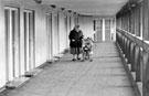 Resident and children on the Walkway, Park Hill Flats 