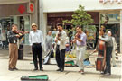 View: s22916 Musicians entertaining in Fargate during the World Student Games, Cultural Festival