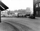 Proposed site of Fitzwilliam Street roundabout before improvement showing Richards Brothers and Sons Ltd., cutlery manufacturers, Moore Street