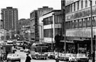 The Moor looking towards Lansdowne Flats showing Robert Brothers, Rockingham House and Nos. 78 - 82 John Atkinson Ltd., department store