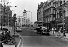 No. 9 Austin Reed Ltd., mens outfitters, Fargate looking towards Parade Chambers; Kemsley House and Nos. 2 Barclays Bank and 4/6 Boots the Chemist, High Street