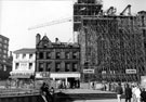 Fargate during redevelopment showing the sale at No. 70 H. L. Brown and Son Ltd., jewellers