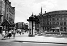 View: s23334 The Goodwin Fountain, entrance to Orchard Square and Yorkshire Bank, Fargate 