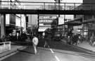 View: s23718 Haymarket looking towards Castle Market with the footbridge in the top foreground