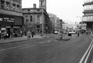 View: s23725 Stantons Bakeries and Restaurant, Haymarket looking towards the junction of Castle Street and Waingate with the Court House (originally the Town Hall) on the corner