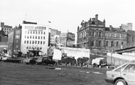 Barclays Bank and former Gas Company Offices, Commercial Street from Park Square with the site for Ponds Forge Sports Centre in the foreground Barclays Bank and former Gas Company Offices, Commercial Street from Park Square with the site for Ponds Forge Sports Centre in the foreground