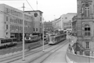 Supertram No. 12 at Fitzalan Square/ Ponds Forge Supertram stop, Commercial Street looking towards High Street Supertram No. 12 at Fitzalan Square/ Ponds Forge Supertram stop, Commercial Street looking towards High Street