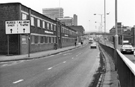 View: s23879 Baldwin and Francis Ltd., industrial electrical engineers, Eyre Street looking towards Furnival Gate showing the footbridge from Earl Street