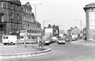 View: s23969 West Bar looking towards West Bar Fire Museum (formerly West Bar Old Police and Fire Station) extreme left with the former Hostel (also known as Tudor House) extreme right
