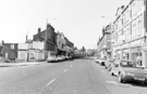 Nos. 202-208, West Street looking towards Mappin Street and Cavendish Building (right) with 149/51, Mail Coach public house (left); Nos 141 etc are the block in the process of demolition  