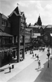 View: s24031 Elevated view of Orchard Square looking towards Fargate showing The Body Shop and one face of the Clock Tower with the striking bells