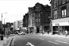 Nos. 78, Britannia Building Society; 88, Midland Bank, Pinstone Street looking towards Debenhams showing the junctions with Charles Street (left and right)