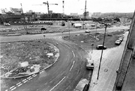 Elevated view from the Moorfoot Development, construction of the Manpower Service Commission building showing the junction of Clarence Lane and St. Mary's Gate