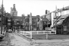 Cadman Lane from Norfolk Lane and the rear of properties on Norfolk Street and Surrey Street due for demolition for the Town Hall Extension (later known as the Egg Box (Eggbox)) with the Town Hall in the background