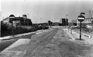 Ellin Street looking towards The Moor and Broomhall Flats with the Midland Bank and S. and E. Co-op, Ecclesall Road left and Electricity Sub Station right
