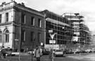 Construction of the National Union of Mineworkers (N.U.M.) headquarters, Holly Street from Barkers Pool with the former Cambridge House left