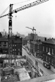 Construction of Belgrave House, Bank Street at the junction with Fig Tree Lane looking towards Queen Street with the County Court Hall at the junction with New Street right