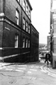 Scargill Croft looking towards West Bar with No. 42 Bank Street and the carved detail of Wharncliffe House No. 44 Bank Street right