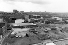Elevated view from the Town Hall Extension off Surrey Place (formerly Eyre Street) showing the excavations for The Novotel Hotel with the Local Taxation and Licences Office and a panoramic view towards Norfolk Park etc