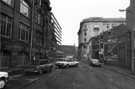 View: s24375 Former warehouse premises of John Walsh Ltd. left, Trippet Lane looking towards No. 23 Walter Trickett and Co., Anglo Works, spoons, forks and cutlery manufacturers and Steel City House former Telephone Exchange Building