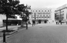 Crucible and Lyceum Theatres, Tudor Square from Norfolk Street with the Central Library and entrance to Library Theatre, extreme right