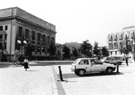 Tudor Square looking towards the Central Library and Town Hall Extension (often referred to as the Egg Box (Eggbox))