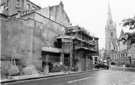 Tudor Way showing the extension to Ruskin Gallery under construction with St. Marie's, Norfolk Row  in the background