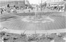 View: s24455 Goodwin Fountain, Fargate looking towards Barkers Pool showing H.L Brown and Son Ltd., jewellers right