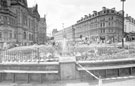 View: s24459 Goodwin Fountain, Fargate looking towards Pinstone Street with the Town Hall left