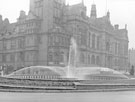 View: s24464 Goodwin Fountain, Fargate with the Town Hall in the background