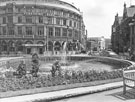 View: s24466 Goodwin Fountain, Fargate looking towards Surrey Street with (left) the Yorkshire Bank
