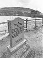 Memorial (erected by public subscription) above the Derwent Dam wall to Tip the sheepdog which stayed by the body of her dead master, Mr. Joseph Tagg on the Howden Moors for fifteen weeks from 12th December 1953 to 27th  March 1954