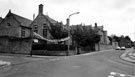 View: s24703 Summer barbecue banner, Anns Grove Nursery, Infant and Junior School (formerly Anns Road County School) from the junction with Gleadless Road and Well Road with Anns Road left