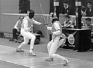 World Student Games fencing match at Graves Tennis and Leisure Centre, Bochum Parkway, Norton