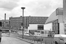 Hyde Park Flats and Ponds Forge Sports Centre taken from Commercial Street at the time of the World Students Games