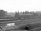 View: s24779 Nos. 7-12, Canal Cottages, Tinsley Park Road (demolished 1958) showing the Electricity Sub Station (right) and Sheff and SYK Navigation from Broughton Lane Bridge 