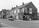 Nos.181 G. R. Walker, Attercliffe Mart, second hand dealer; 179 former M. Aslam and M. Imtiaz, Continental Traders and 177 - 171 Attercliffe Common from the junction with Steadfast Street looking towards Bradford Street