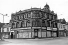 Nos. 764 derelict Rossington's Bazaars Ltd. (formerly Boots the Chemist); 762 Buywell Furnishing; 756 Coach and Horses public house (originally the Barrel (1819-1838), Attercliffe Road and No. 8 Worksop Road