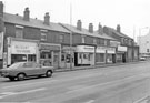 Nos. 808 - 792 Discount Televisions; L. and S. Auto Dismantlers; Brian's Insurance; Oilseal Services (South Yorks) Ltd.; J. Dobson and Son, jewellers; Liberal Club and Institute, Attercliffe Road looking towards the junction with Beverley Street