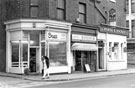 Nos. 644 Sue's, hot snack takeaway; 642 tobacconist and newsagents; 638 - 640 Horse and Jockey public house, Attercliffe Road from the junction of Shirland Lane (left) looking towards the junction with Baltic Road
