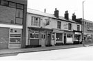 Nos. 732 Station Hotel (licensee Michael O'Sullivan) 730 former cafe; H. Hewitt, ladies and gents hairdressers; 726 butchers and D.B Furnishers Ltd., Attercliffe Road 