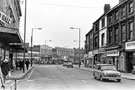 J. Banner Ltd. right and Nos. 615 Shentons; 613 Greenlees and Sons Easiphit Shoes Ltd; 611; 609, G. Oliver and Sons, butchers, Attercliffe Road looking towards Nos. 614/8 Ernest Burgess, tailors; 602/8 Hitchens and 598-588 J. Banner Ltd. right and Nos. 615 Shentons; 613 Greenlees and Sons Easiphit Shoes Ltd; 611; 609, G. Oliver and Sons, butchers, Attercliffe Road looking towards Nos. 614/8 Ernest Burgess, tailors; 602/8 Hitchens and 598-588