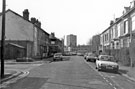 Electricity sub station at the junction of Baron Street and Nos. 64 - 56 (left) Clough Road looking towards Bramall Lane
