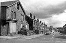 Derelict H. Crookes, corner shop, No. 67, Shirland Lane and housing on Britnall Street looking towards Worksop Road
