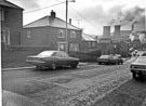 Nos. 28 (extreme left) 20, Capel Street looking towards Penistone Road and Neepsend Power Station