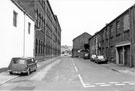 View: s25216 Ball Street looking towards Ball Street Bridge and Neepsend Lane with Alfred Beckett and Sons Ltd., Brooklyn Works, steel, saw and file works (right) and former James Dixon and Sons, Cornish Place Works (left)