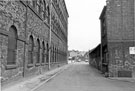 View: s25217 Ball Street looking towards Ball Street Bridge and Neepsend Lane with Alfred Beckett and Sons Ltd., Brooklyn Works, steel, saw and file works (right) and former James Dixon and Sons, Cornish Place Works (left)